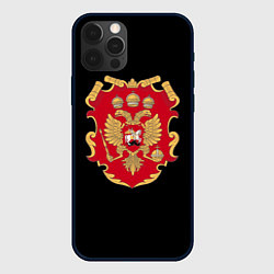 Чехол для iPhone 12 Pro Российская империя символика герб щит, цвет: 3D-черный