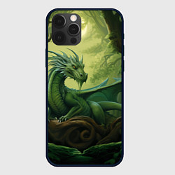 Чехол для iPhone 12 Pro Лесной зеленый дракон 2024, цвет: 3D-черный