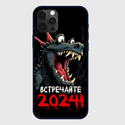 Чехол для iPhone 12 Pro Встречайте 2024 год, цвет: 3D-черный