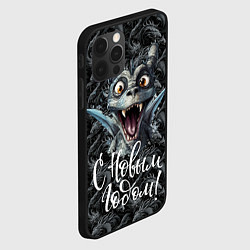 Чехол для iPhone 12 Pro С новым годом удивленный дракон, цвет: 3D-черный — фото 2