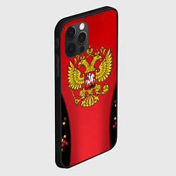 Чехол для iPhone 12 Pro Герб РФ хохлома стиль, цвет: 3D-черный — фото 2