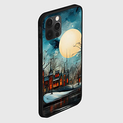 Чехол для iPhone 12 Pro Ночной новогодний город, цвет: 3D-черный — фото 2