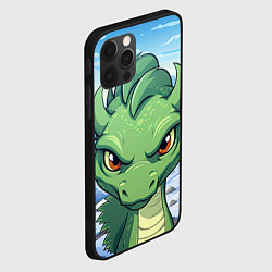 Чехол для iPhone 12 Pro Забавный маленький зеленый дракон, цвет: 3D-черный — фото 2