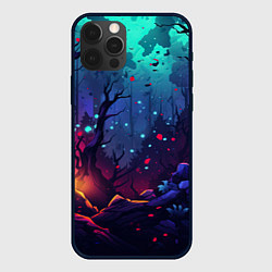 Чехол для iPhone 12 Pro Абстрактный камуфляж в кислотных абстрактных пятна, цвет: 3D-черный