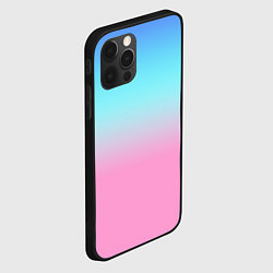 Чехол для iPhone 12 Pro Синий и голубо-розовый градиент, цвет: 3D-черный — фото 2