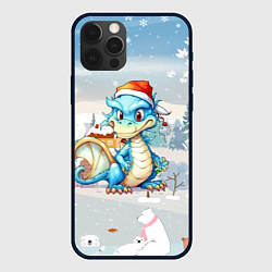 Чехол для iPhone 12 Pro Дракон новогодний праздничный 2024, цвет: 3D-черный