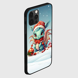 Чехол для iPhone 12 Pro Милый маленький синий дракон новогодний 2024 года, цвет: 3D-черный — фото 2