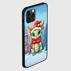 Чехол для iPhone 12 Pro Милый маленький дракон новогодний 2024 на фоне дом, цвет: 3D-черный — фото 2