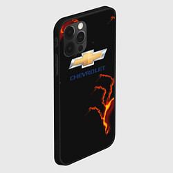 Чехол для iPhone 12 Pro Chevrolet лого шторм, цвет: 3D-черный — фото 2
