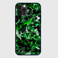 Чехол для iPhone 12 Pro Футбол узоры, цвет: 3D-черный