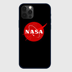 Чехол для iPhone 12 Pro NASA redlogo space usa, цвет: 3D-черный