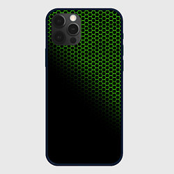 Чехол для iPhone 12 Pro Неоновые соты чёрный, цвет: 3D-черный
