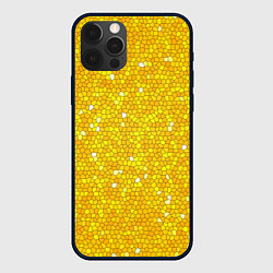 Чехол для iPhone 12 Pro Веселая мозаика желтая, цвет: 3D-черный
