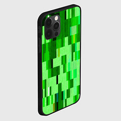 Чехол для iPhone 12 Pro Зелёный глитч, цвет: 3D-черный — фото 2