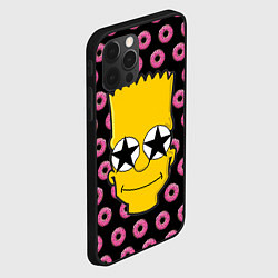 Чехол для iPhone 12 Pro Барт Симпсон на фоне пончиков, цвет: 3D-черный — фото 2