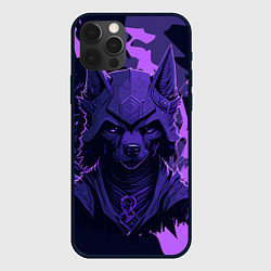 Чехол для iPhone 12 Pro Фиолетовый волк в доспехах, цвет: 3D-черный