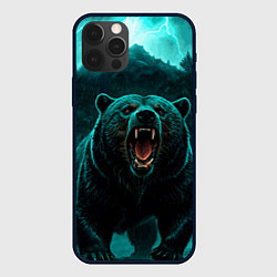 Чехол для iPhone 12 Pro Царь тайги - медведь молнии, цвет: 3D-черный