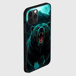 Чехол для iPhone 12 Pro Царь тайги - медведь молнии, цвет: 3D-черный — фото 2