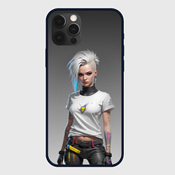 Чехол для iPhone 12 Pro Блондинка в белой футболке Cyberpunk 2077, цвет: 3D-черный