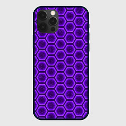 Чехол для iPhone 12 Pro Энергетический щит - фиолетовый, цвет: 3D-черный