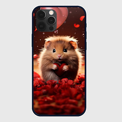 Чехол для iPhone 12 Pro Влюбленный маленький хомячок, цвет: 3D-черный