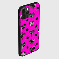 Чехол для iPhone 12 Pro Брызги и капли в форме черного сердца, цвет: 3D-черный — фото 2