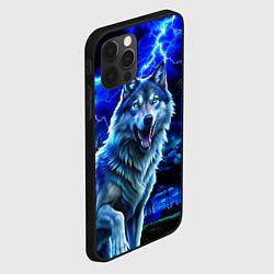 Чехол для iPhone 12 Pro Грозовой волк с молниями, цвет: 3D-черный — фото 2