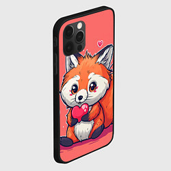 Чехол для iPhone 12 Pro Милый лисенок с сердечком, цвет: 3D-черный — фото 2