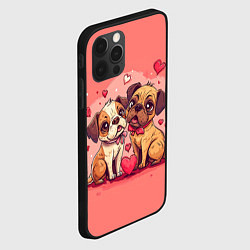 Чехол для iPhone 12 Pro Влюбленный щенки, цвет: 3D-черный — фото 2