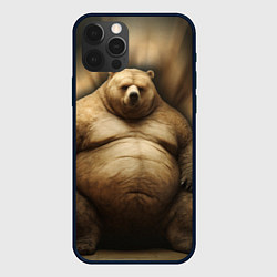 Чехол для iPhone 12 Pro Жирный мишка, цвет: 3D-черный