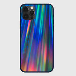 Чехол для iPhone 12 Pro Радужные лучи, цвет: 3D-черный