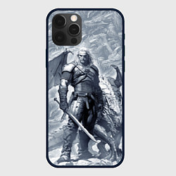 Чехол для iPhone 12 Pro The Witcher and dragon - hand drawn style, цвет: 3D-черный