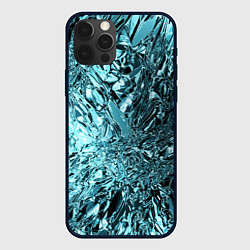 Чехол для iPhone 12 Pro Эффект жидкого стекла бирюзовый, цвет: 3D-черный