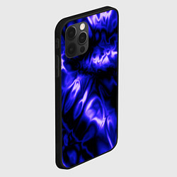 Чехол для iPhone 12 Pro Абстракция чёрно-синий шёлк, цвет: 3D-черный — фото 2