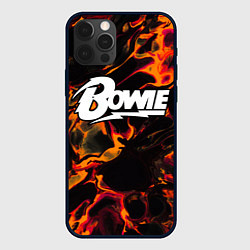 Чехол для iPhone 12 Pro David Bowie red lava, цвет: 3D-черный