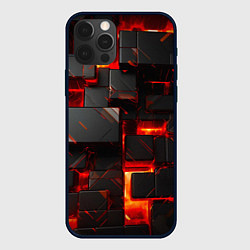 Чехол для iPhone 12 Pro Неоновые квадратики, цвет: 3D-черный