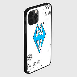 Чехол для iPhone 12 Pro Skyrim logo winter, цвет: 3D-черный — фото 2