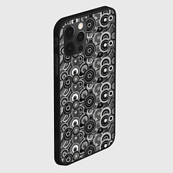 Чехол для iPhone 12 Pro Черно-белый абстрактный узор круги, цвет: 3D-черный — фото 2