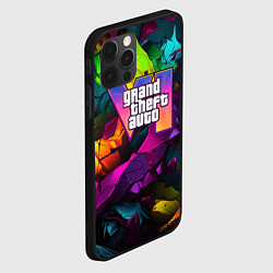 Чехол для iPhone 12 Pro Gta лого камуфляж яркий неоновый, цвет: 3D-черный — фото 2