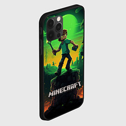 Чехол для iPhone 12 Pro Персонаж в мире Minecraft, цвет: 3D-черный — фото 2