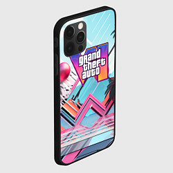 Чехол для iPhone 12 Pro Gta 6 логотип в стиле vice city, цвет: 3D-черный — фото 2