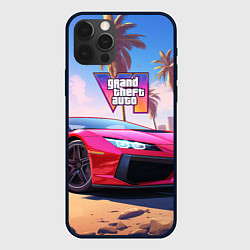 Чехол для iPhone 12 Pro GTA 6 logo auto style, цвет: 3D-черный