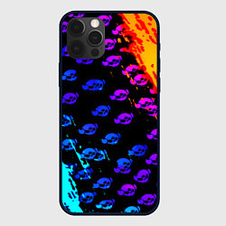 Чехол для iPhone 12 Pro Brawl stars neon logo kids, цвет: 3D-черный