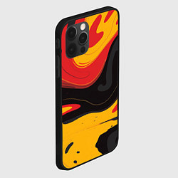 Чехол для iPhone 12 Pro Красные желтые оранжевые пятна краски, цвет: 3D-черный — фото 2