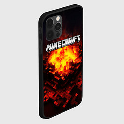 Чехол для iPhone 12 Pro Minecraft огненные кубики, цвет: 3D-черный — фото 2