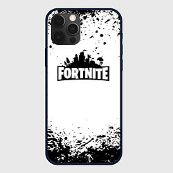 Чехол для iPhone 12 Pro Fortnite краски чёрные, цвет: 3D-черный