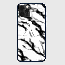Чехол для iPhone 12 Pro Half life logo молнии, цвет: 3D-черный