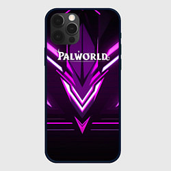 Чехол для iPhone 12 Pro Palworld logo фиолетовая абстракция, цвет: 3D-черный