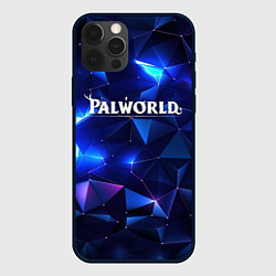Чехол для iPhone 12 Pro Palworld логотип и синие блики, цвет: 3D-черный