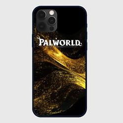 Чехол для iPhone 12 Pro Palworld логотип золотая пыльца, цвет: 3D-черный